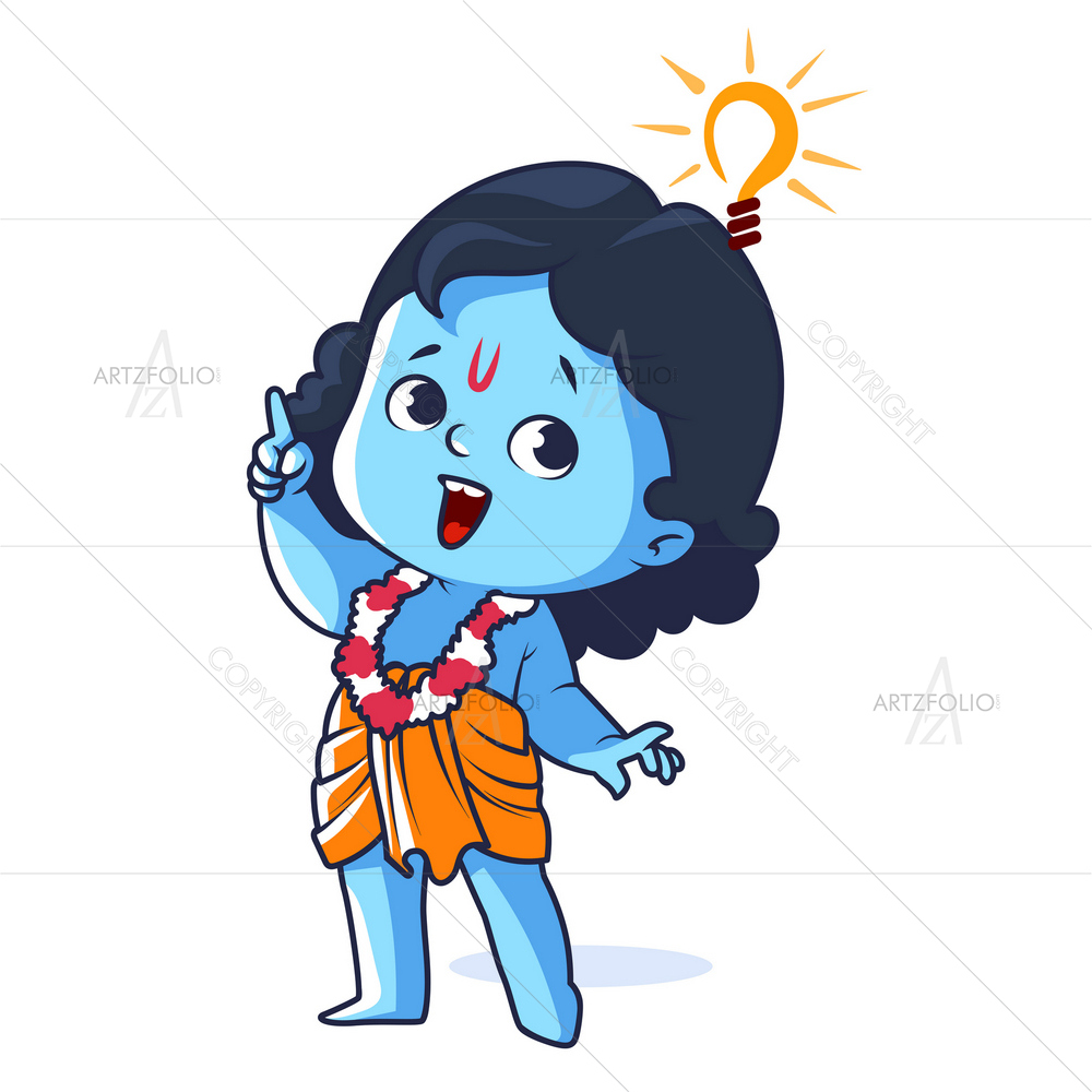 Cartoon Little Krishna — custom-size art design 5012051