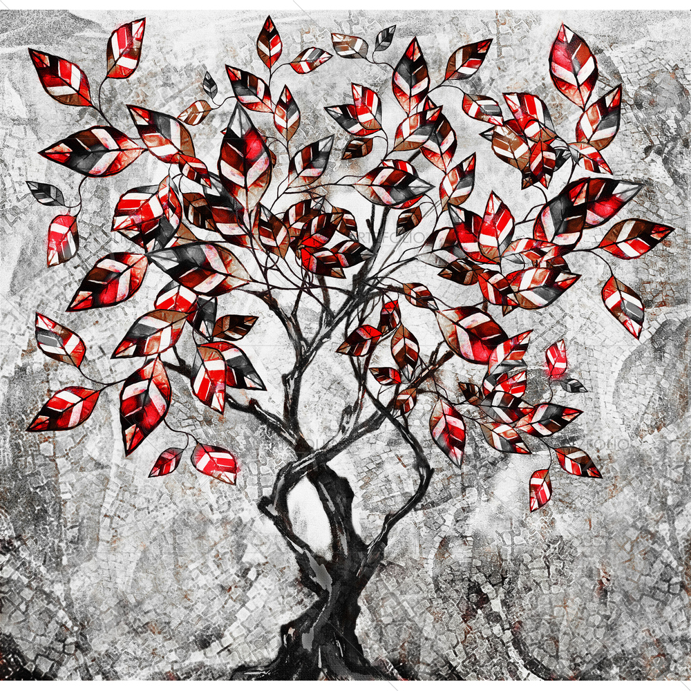 Modern Stylized Tree D3 — custom-size art design 5012063