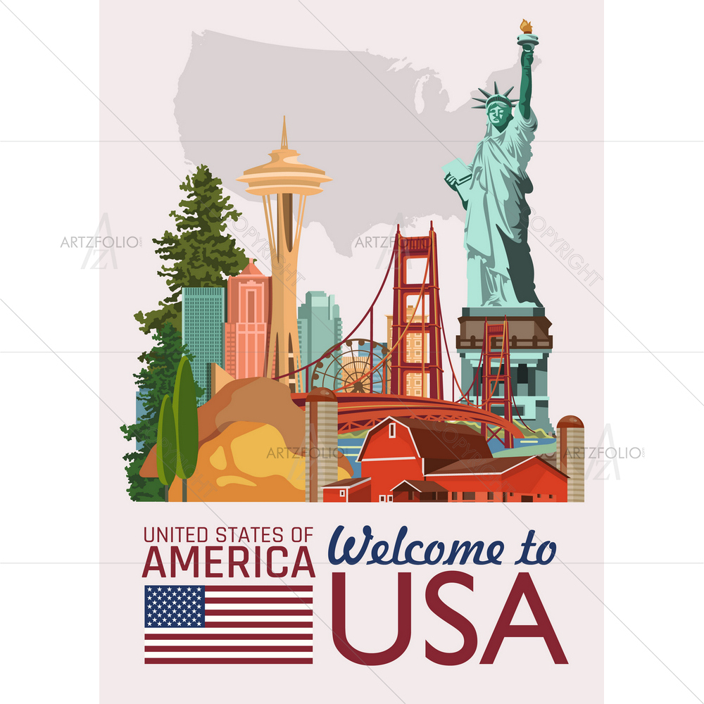 Welcome to USA — custom-size art design 5012065