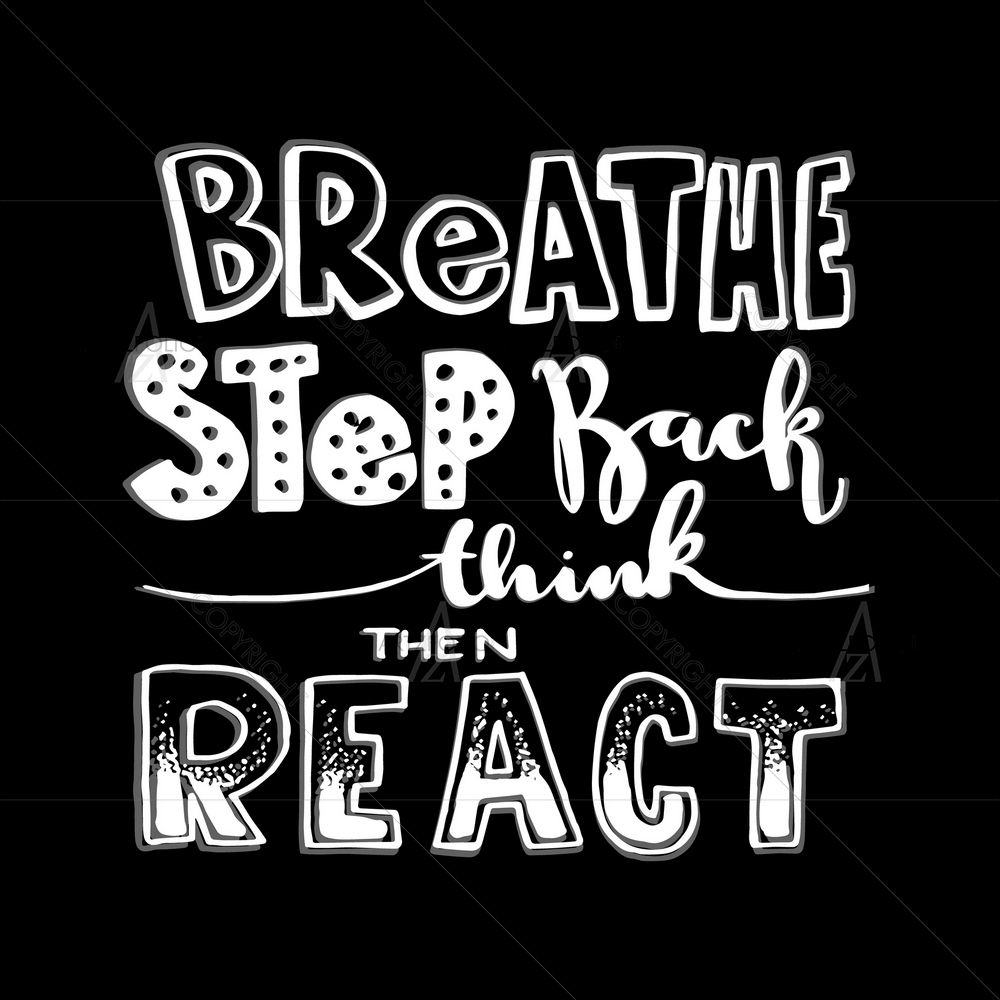 Step Back Think React Lord Buddha Quote — custom-size art design 5012066
