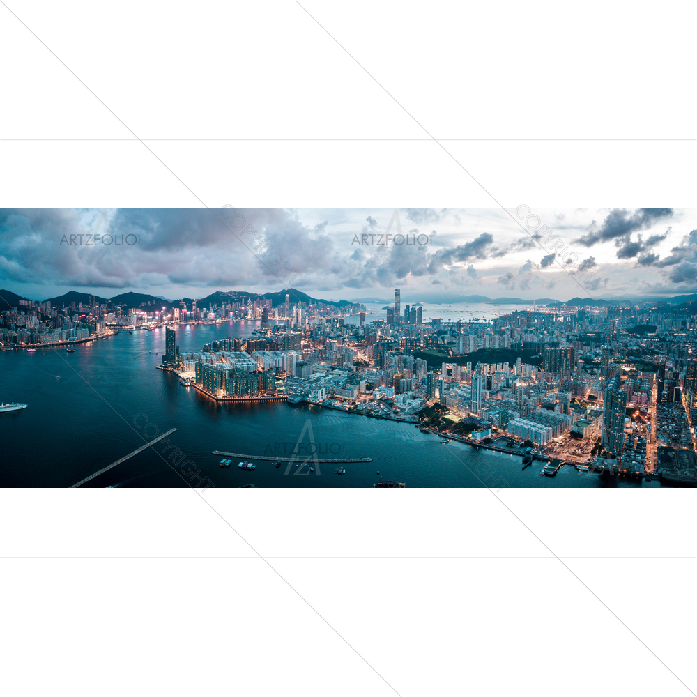 Hong Kong Island and Kowloon — custom-size art design 5012069