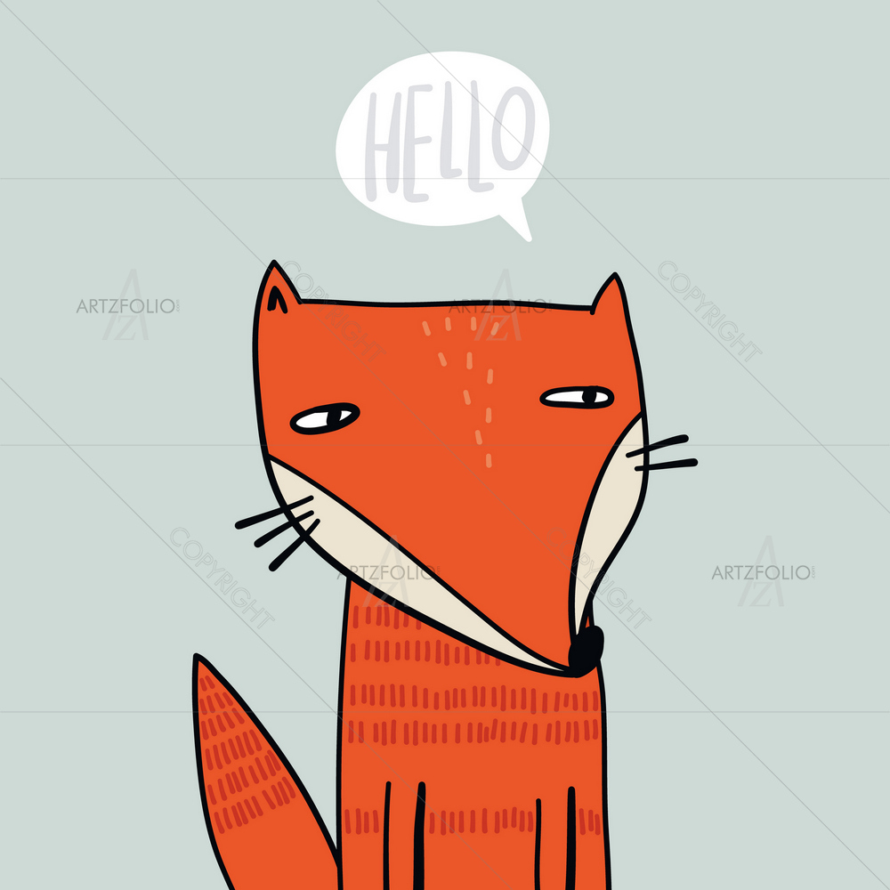Cartoon Fox D2 — custom-size art design 5012105