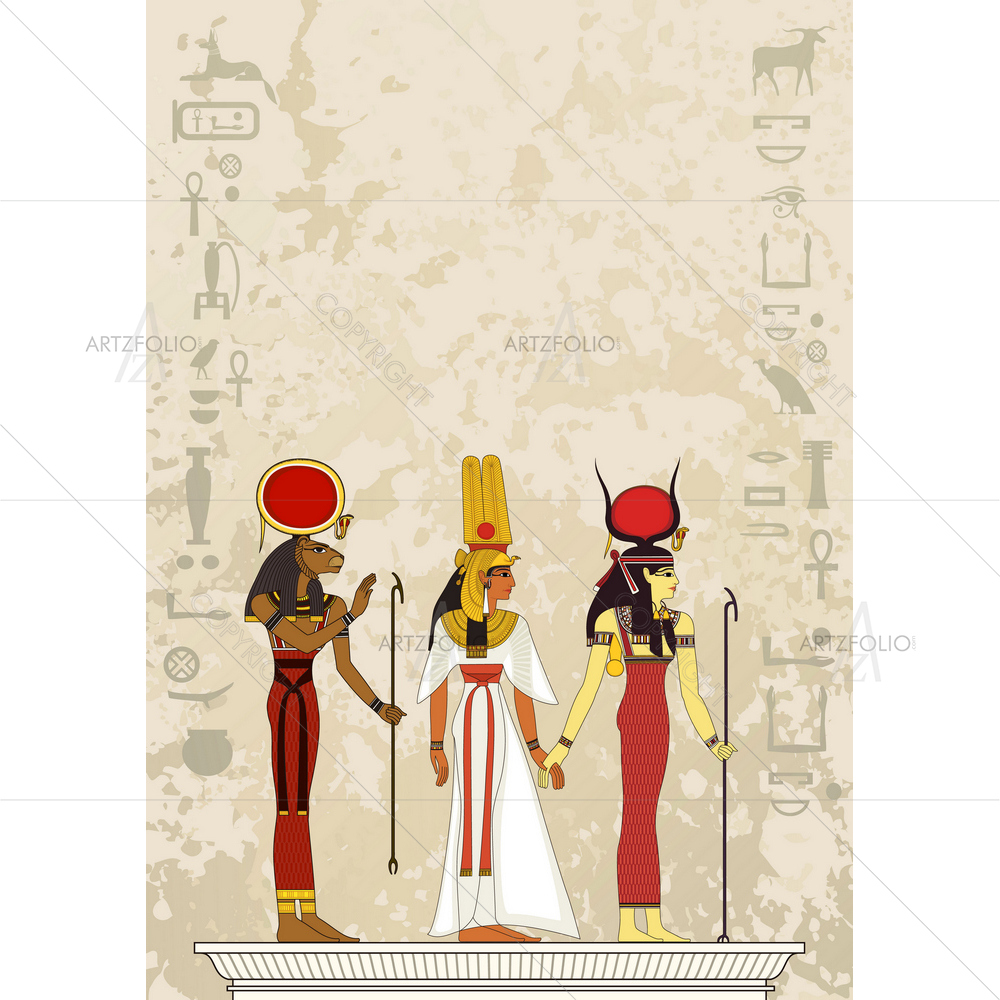 Egyptian Hieroglyph and Symbol D3 — African custom art by ArtzFolio