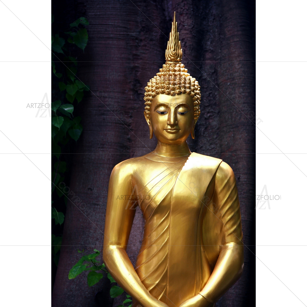 Standing Golden Lord Buddha — Devotional custom art by ArtzFolio