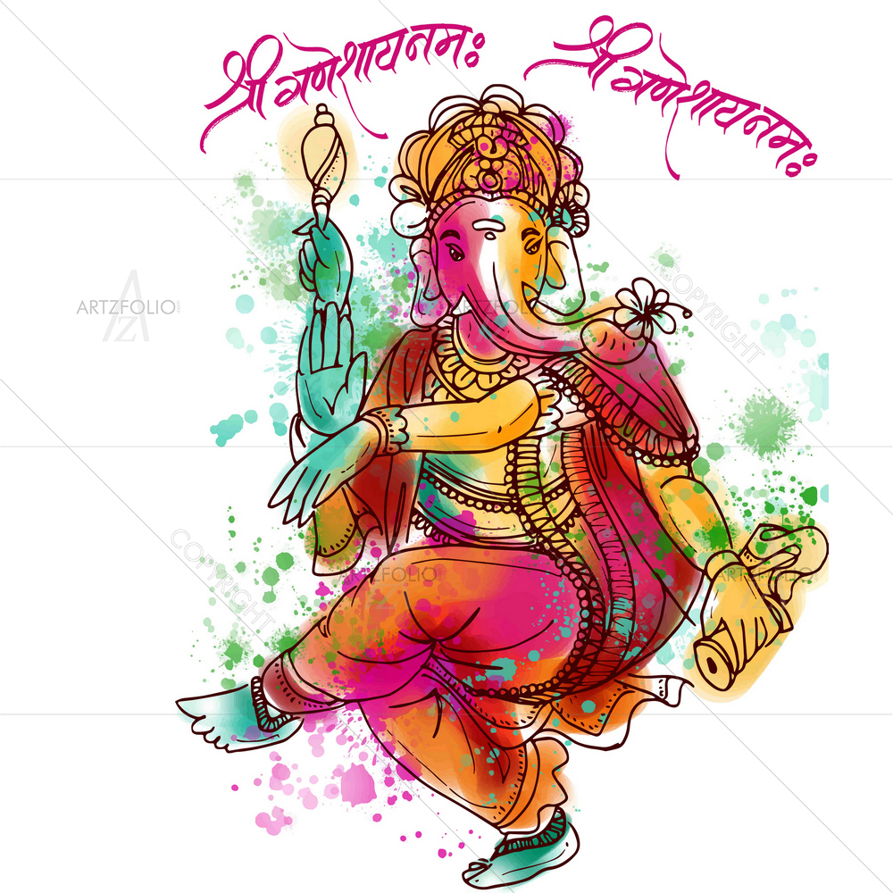 Hindu God Ganesh Chaturthi D6 — custom-size art design 5012171
