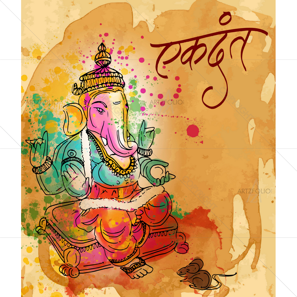 Hindu God Ganesh Chaturthi D8 — custom-size art design 5012173