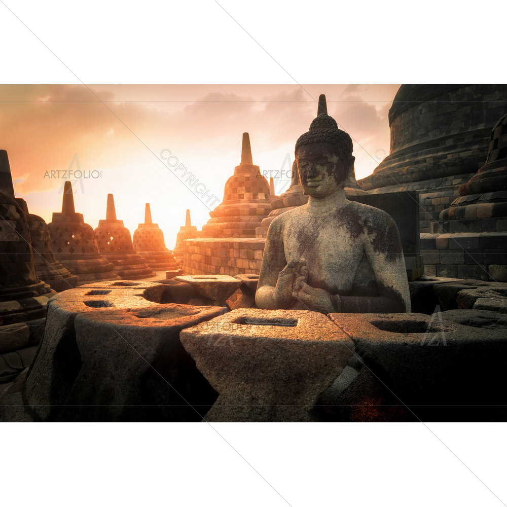 Meditating Lord Buddha, Indonesia — custom-size art design 5012187