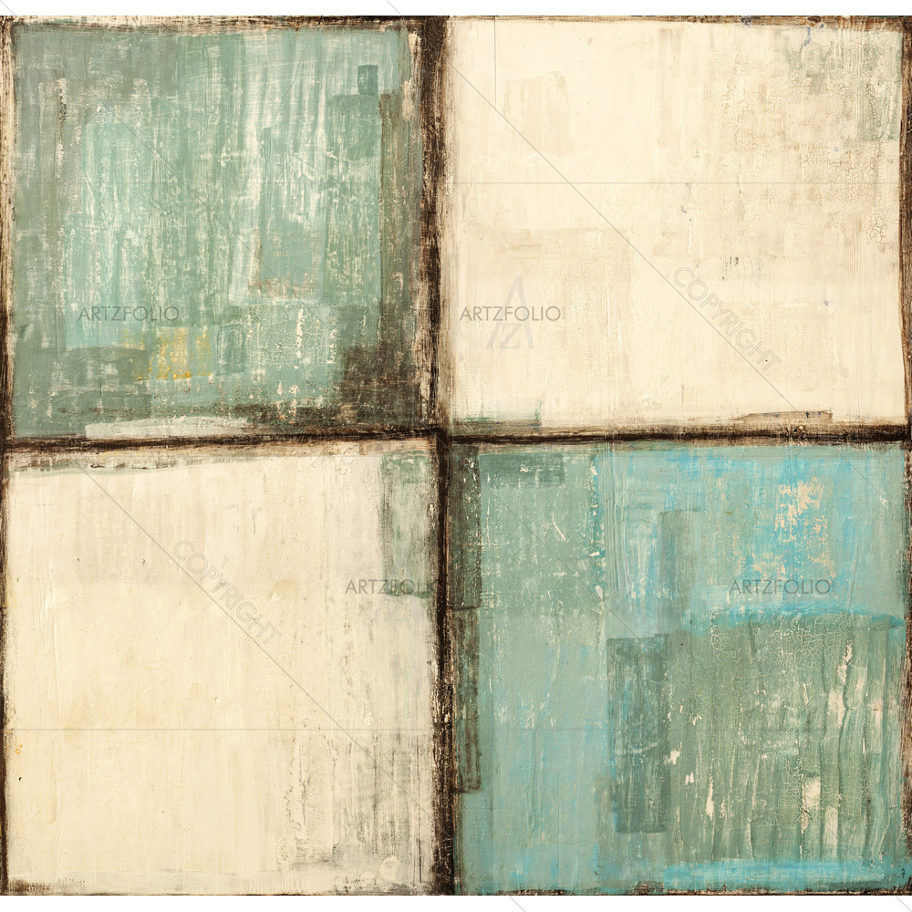 White Blue Squares — custom-size art design 5012189