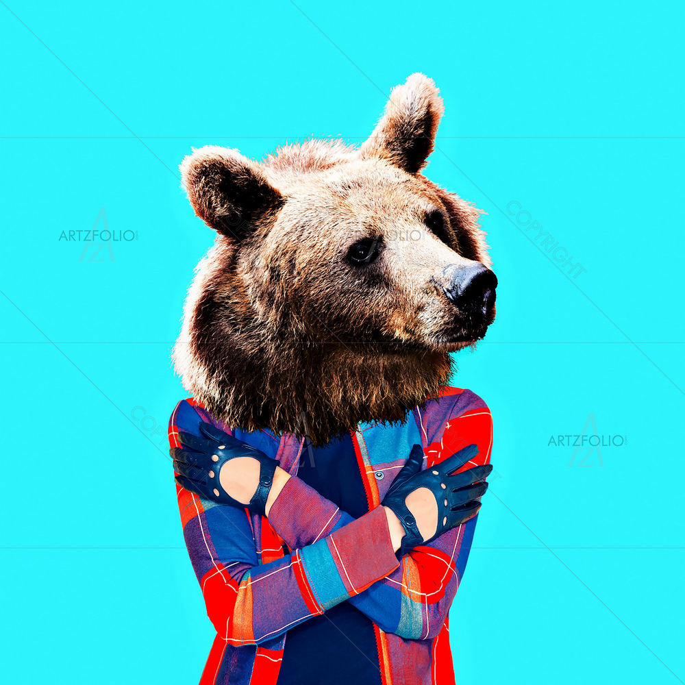 Hipster Bear — custom-size art design 5012196