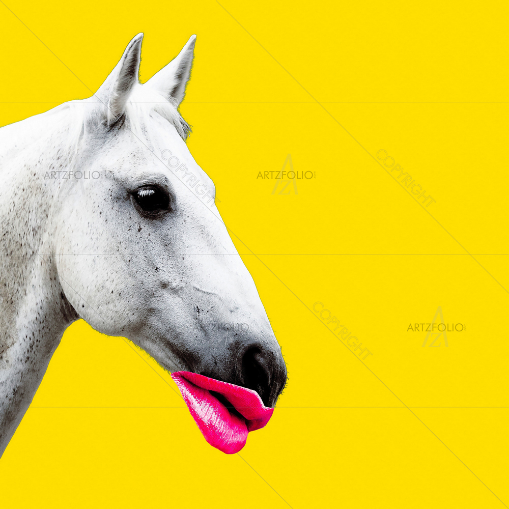 Horse and Red Lips — Animals custom art by ArtzFolio