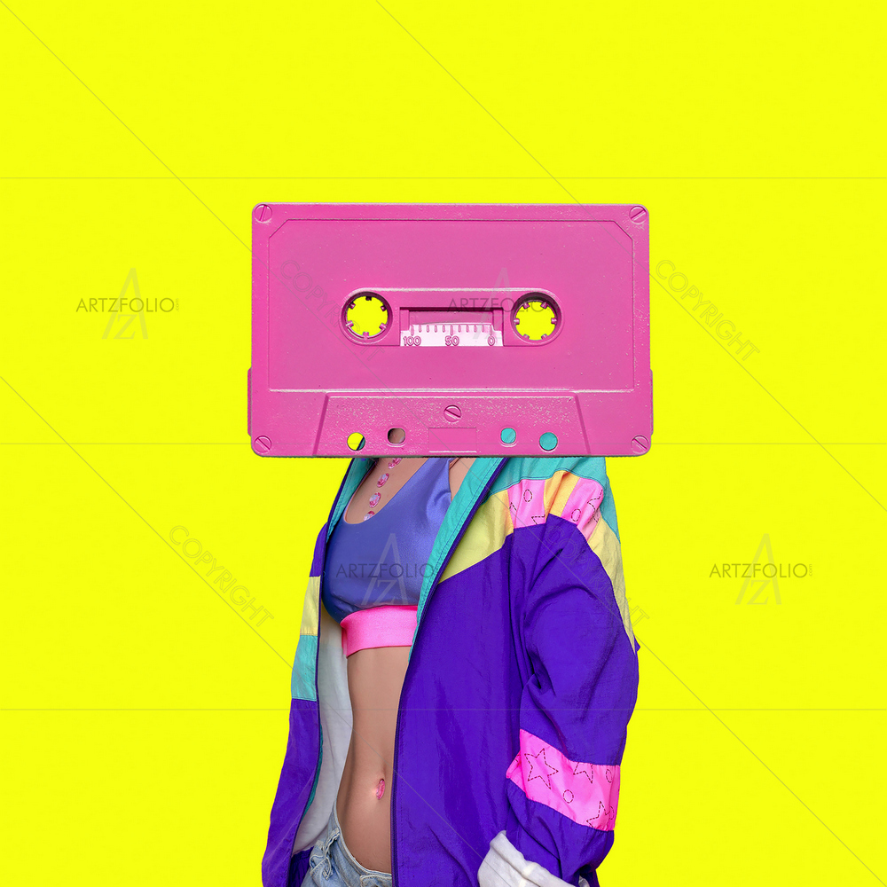 Minimal Retro Cassette — Ancient custom art by ArtzFolio