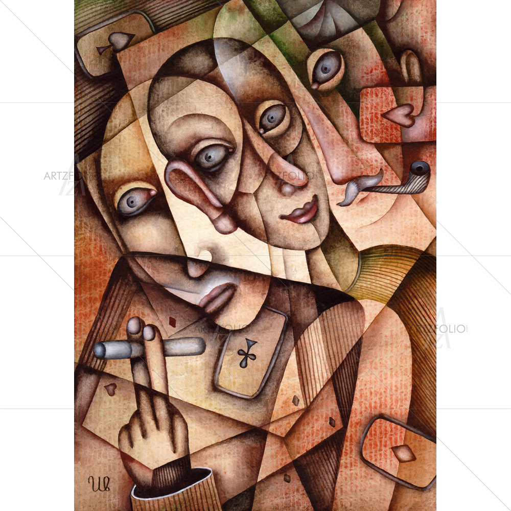 Cubistic Portrait D3 — Cubism custom art by ArtzFolio