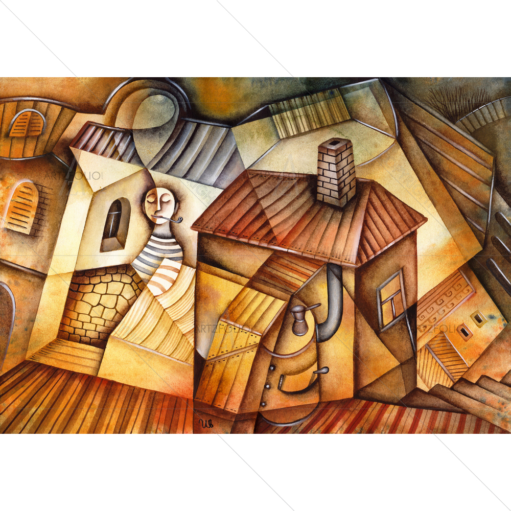 Cubistic Landscape — Cubism custom art by ArtzFolio