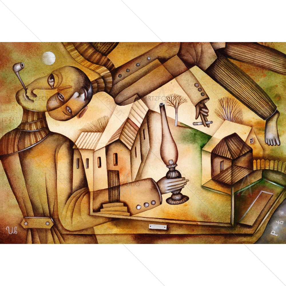 Cubistic Portrait D4 — custom-size art design 5012210