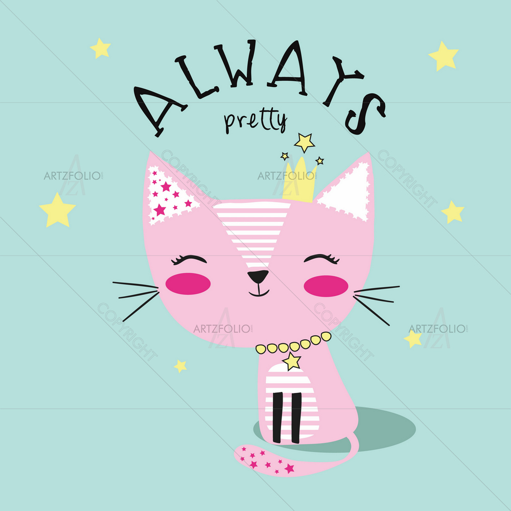 Cute Cat D1 — Animals custom art by ArtzFolio