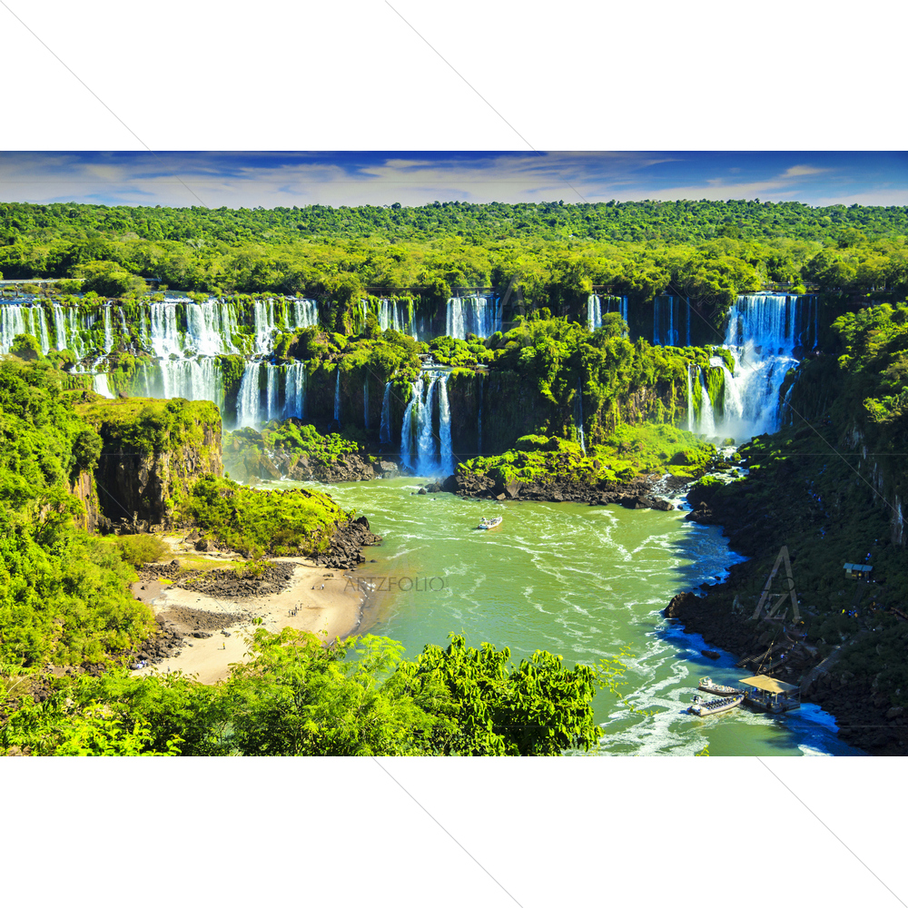 Parana River Surrounded by Tropical Jungle Forest, Argentina — custom-size art design 5012237