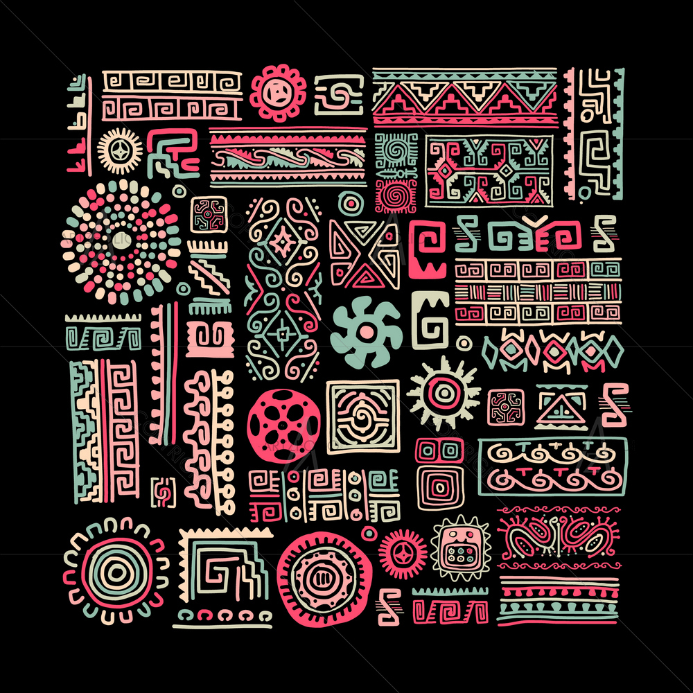 Ethnic Ornament Design D3 — custom-size art design 5012238