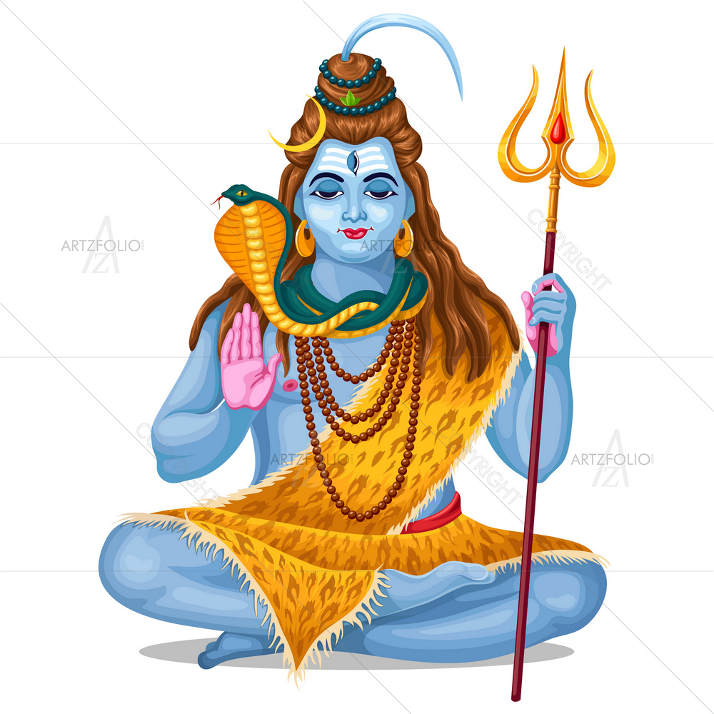 Hindu Lord Shiva D2 — Devotional custom art by ArtzFolio