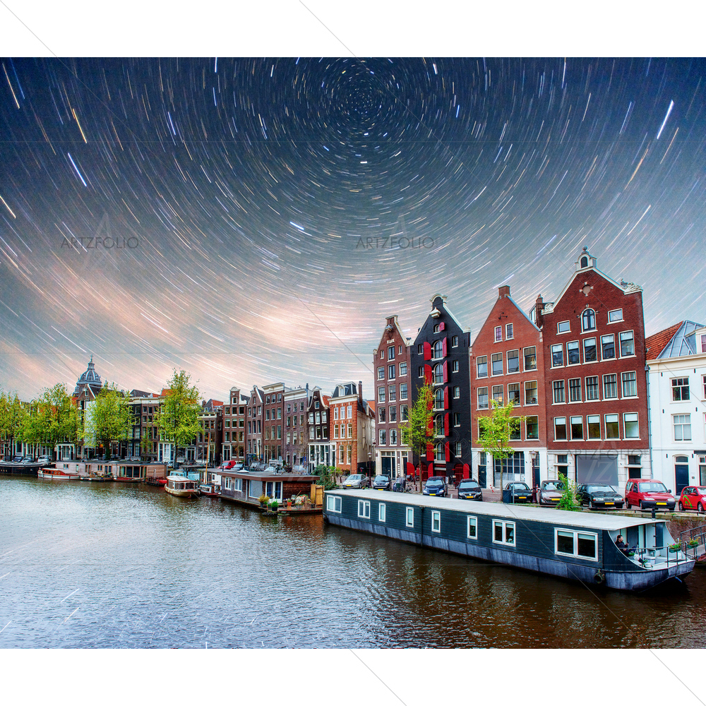 Night View, Amsterdam D6 — custom-size art design 5012245