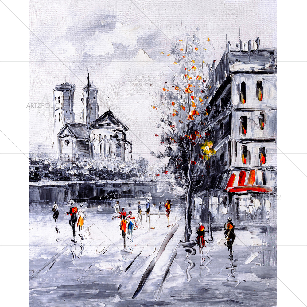 Street View of Paris, Italy D19 — custom-size art design 5012256