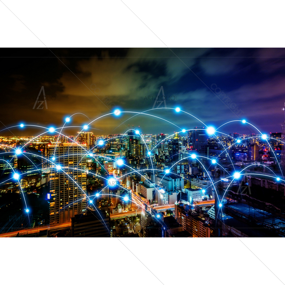 Smart City and Communication Network — custom-size art design 5012259