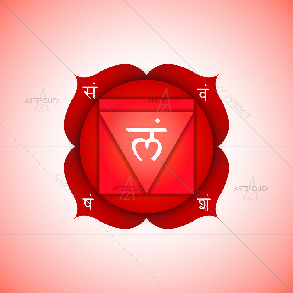 First Root Chakra Muladhara Sanskrit Mantra D1 — custom-size art design 5012269