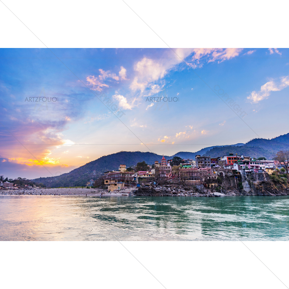 Dusk Time, Rishikesh, India — custom-size art design 5012273