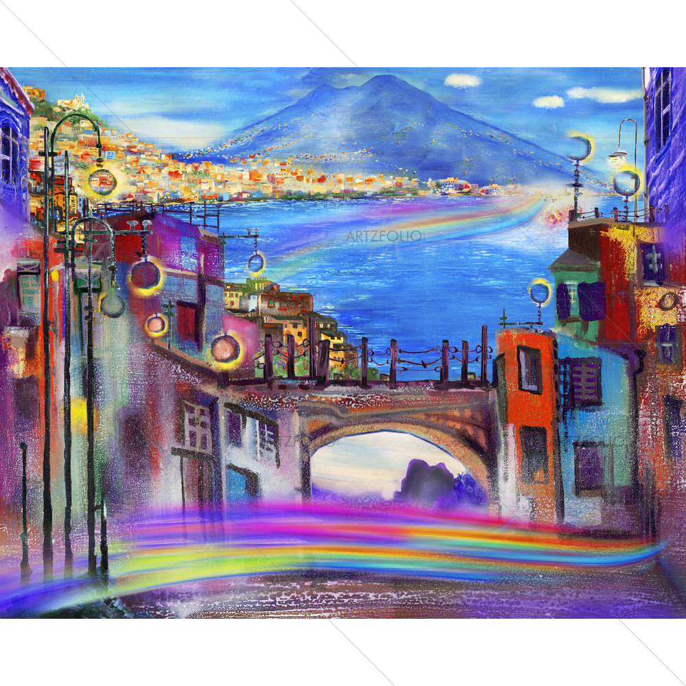 Old Naples Terrace — Ancient custom art by ArtzFolio