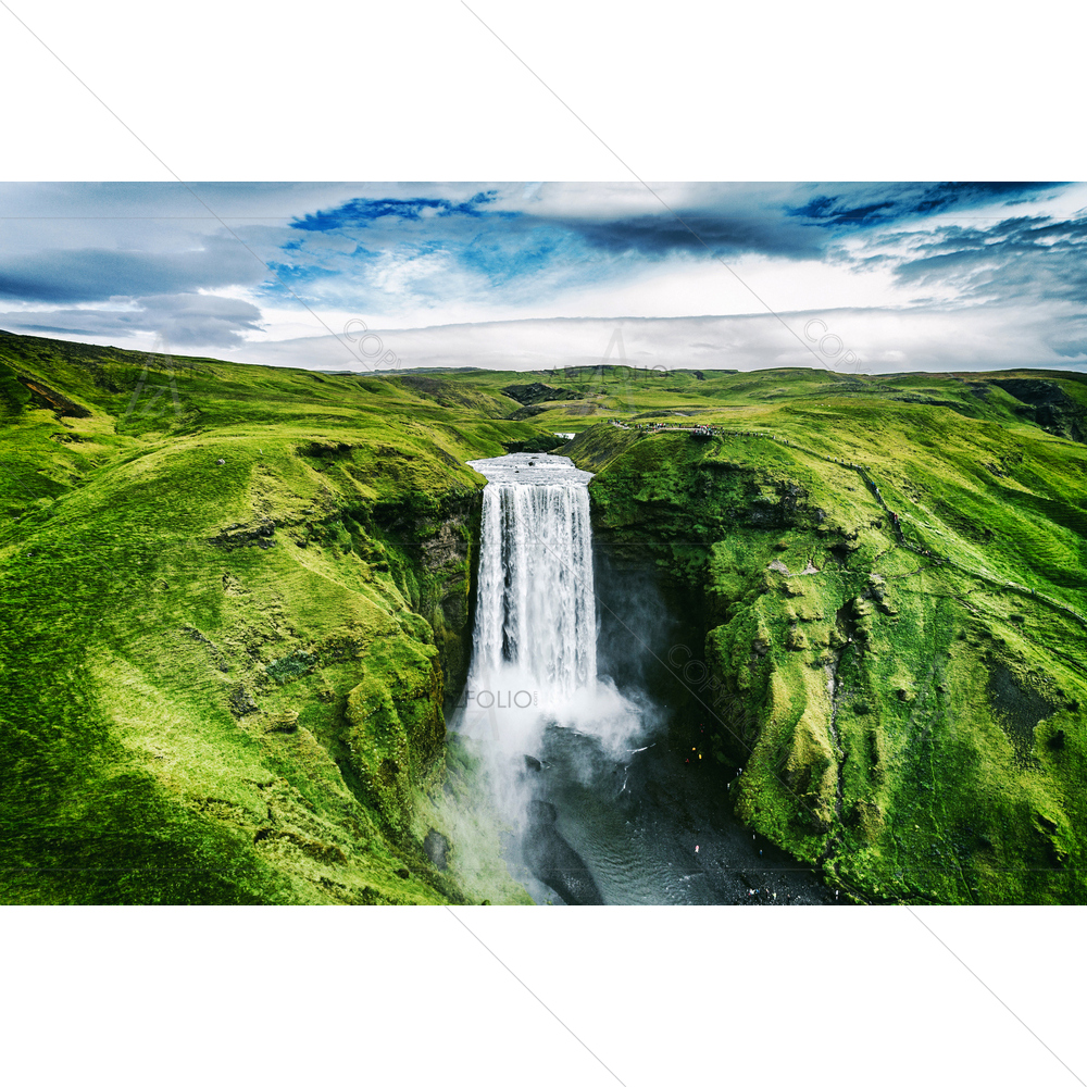 Iceland Waterfall Skogafoss, Iceland — Automobiles custom art by ArtzFolio