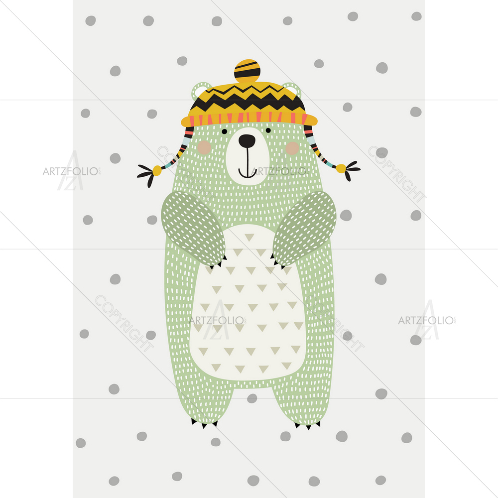Bear in Hat — custom-size art design 5012296