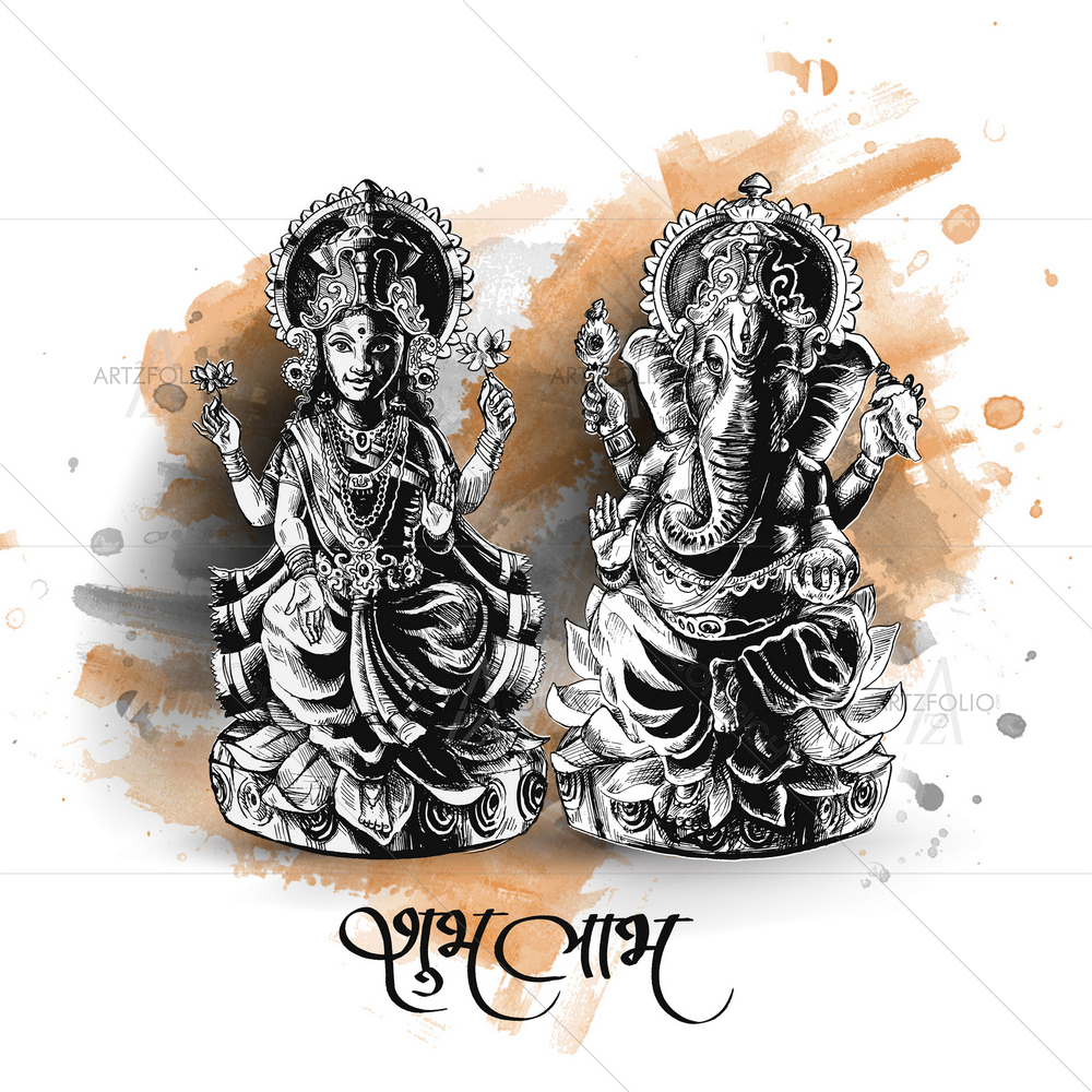 Hindu God Laxmi Ganesh D3 — custom-size art design 5012301