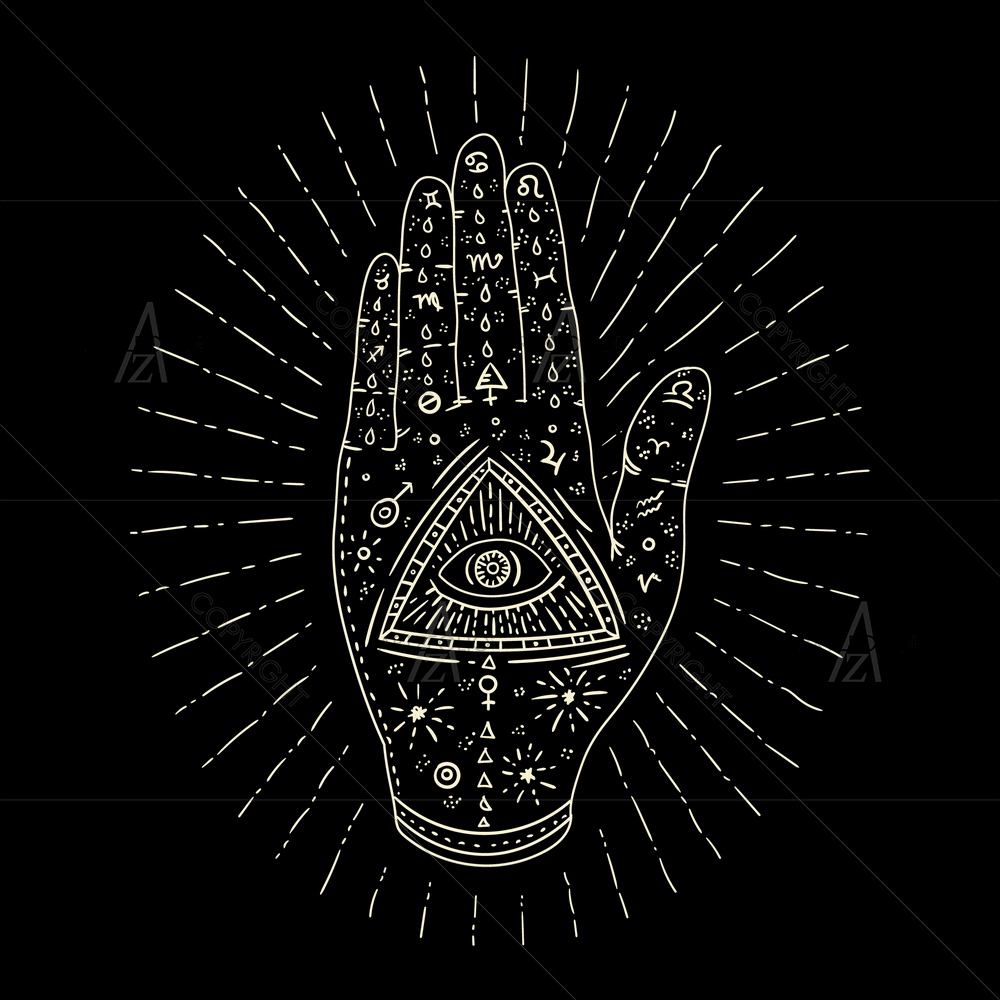 Mystic Hand with Eye — Devotional custom art by ArtzFolio
