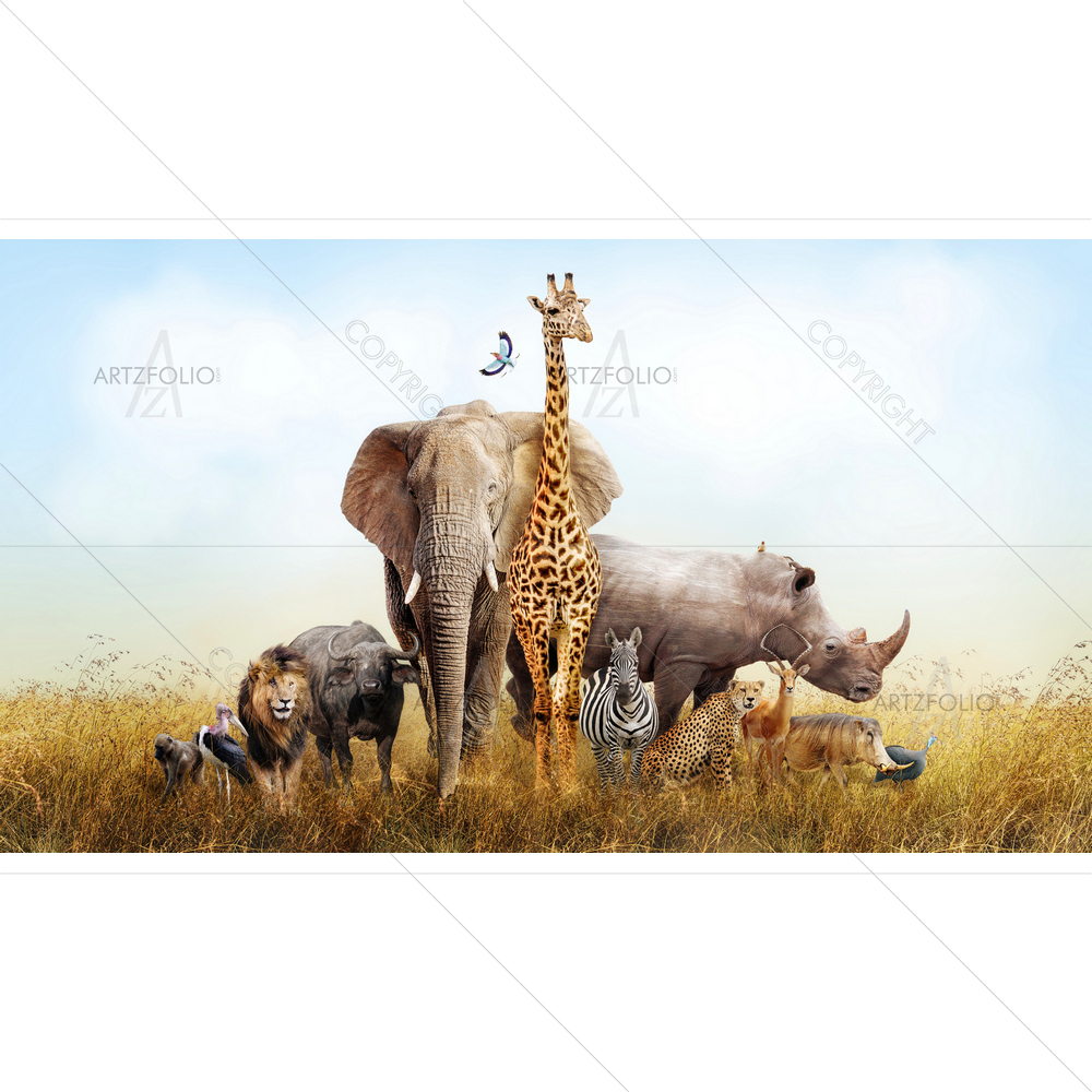 African Safari Animals, Kenya — custom-size art design 5012310