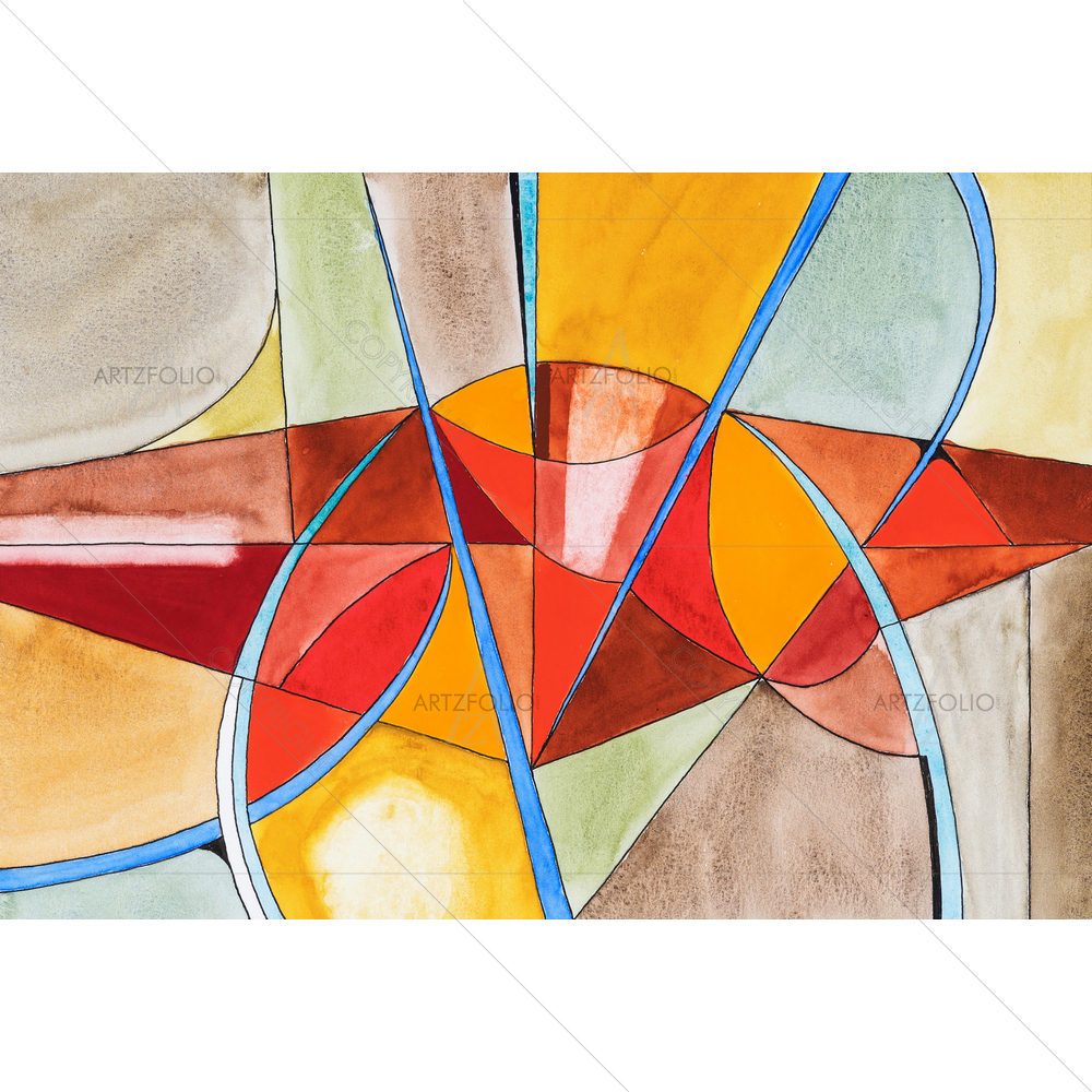 Watercolor Fractures D1 — custom-size art design 5012315