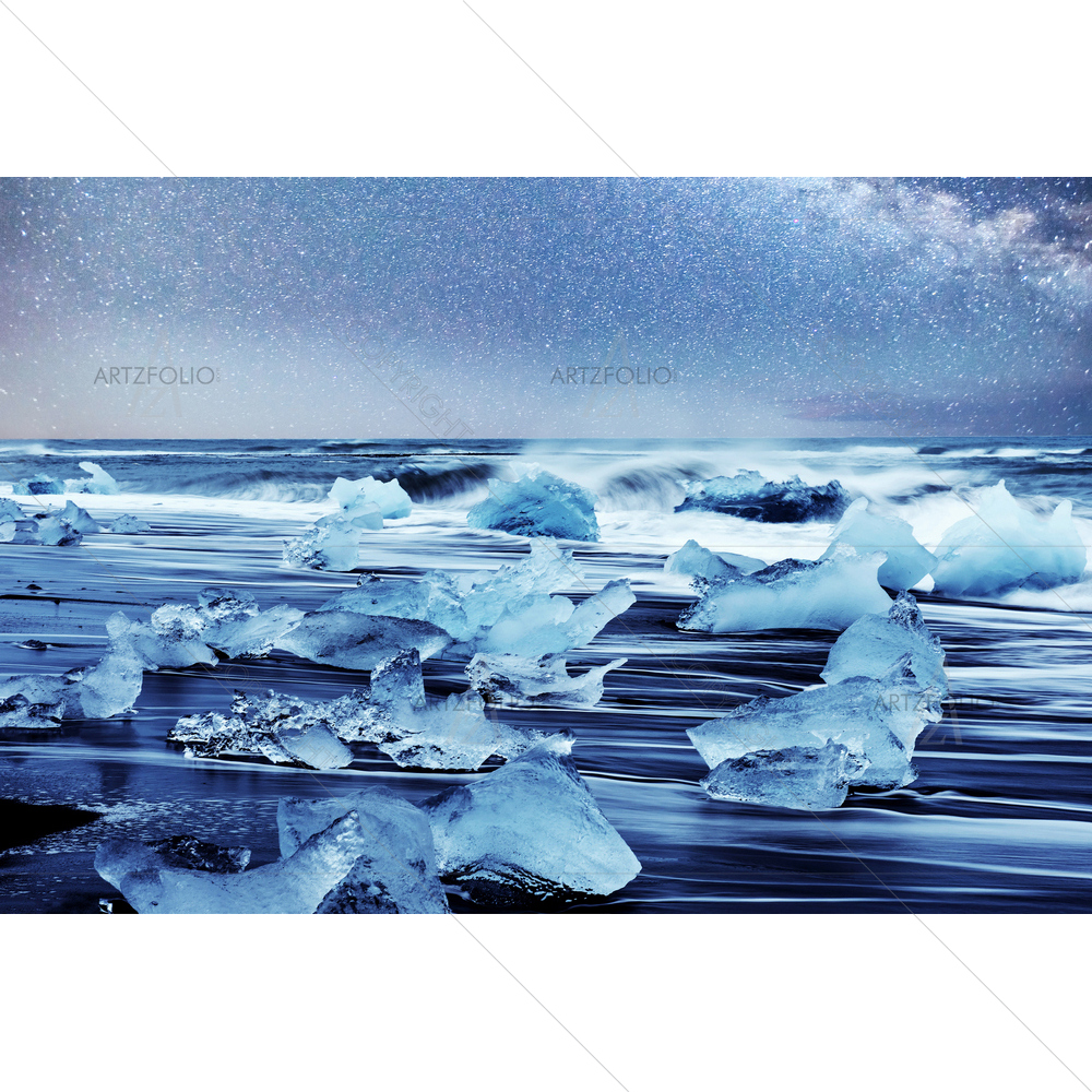 Icebergs Floating, South Iceland, Lagoon — custom-size art design 5012326