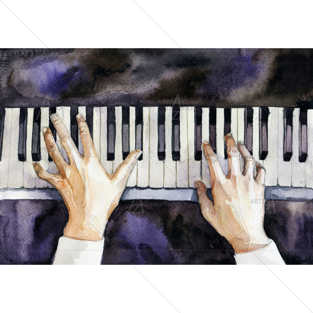 Hands Playing Piano — custom-size art design 5012342