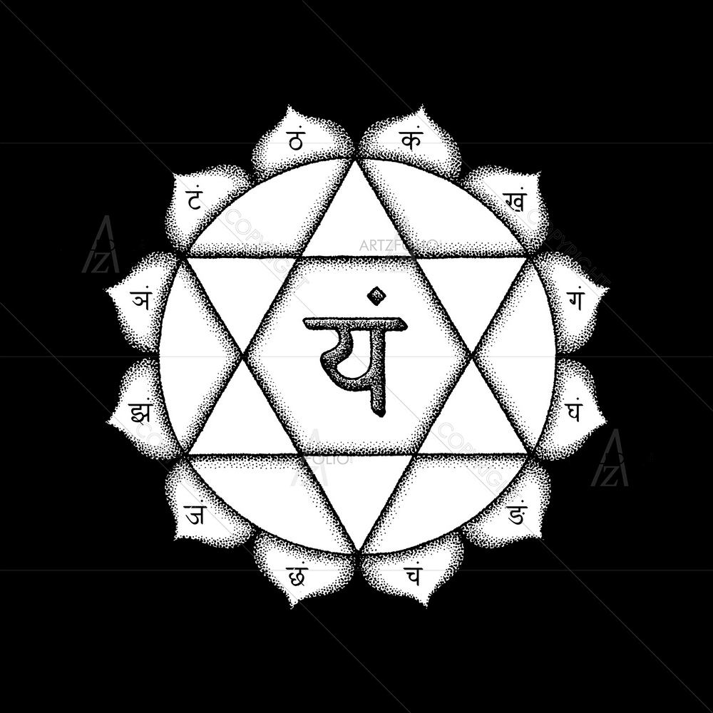 Fourth Heart Anahata Chakra Sanskrit Mantra Yam — custom-size art design 5012346