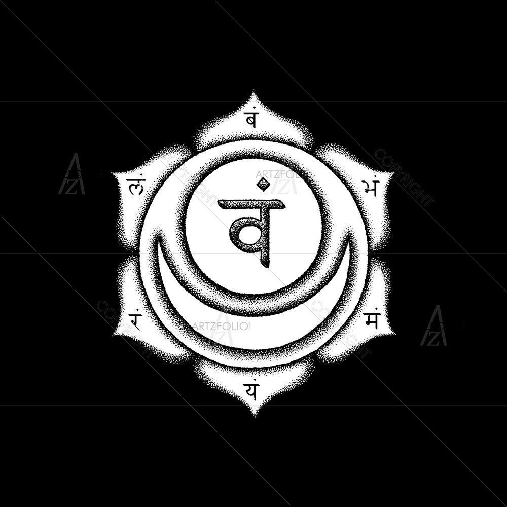 Second Svadhishthana Sacral Chakra Sanskrit Mantra Vam — custom-size art design 5012347