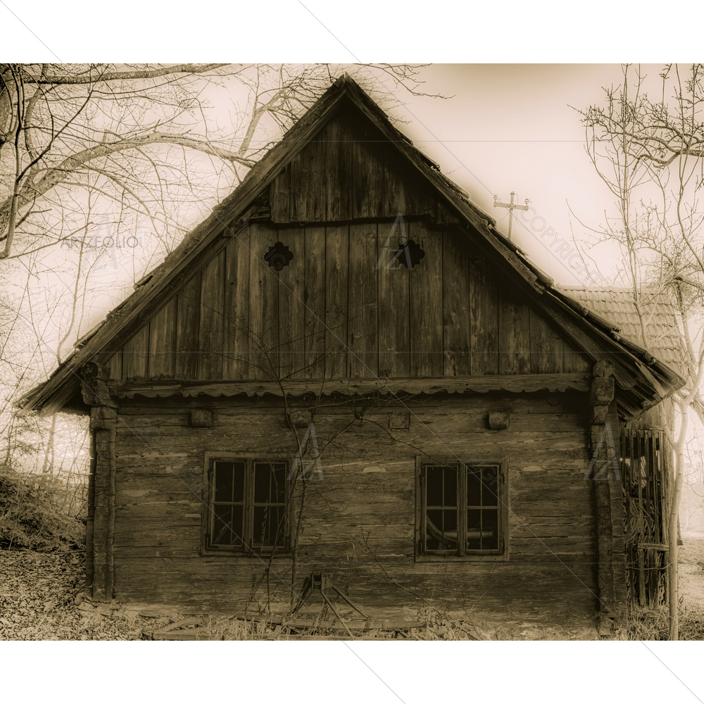 Abandoned Wood Hut Landscape — Ancient custom art by ArtzFolio
