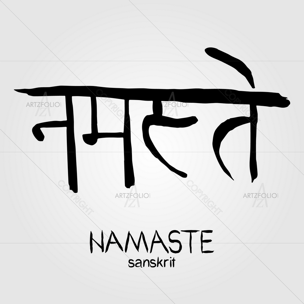 Sanskrit Calligraphic Namaste Font — Devotional custom art by ArtzFolio