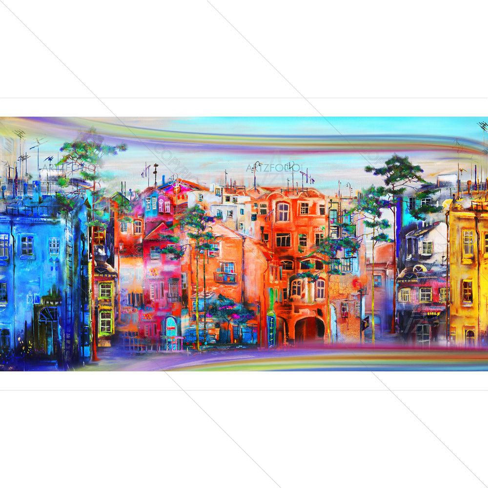 Street of Resort Town — custom-size art design 5012365