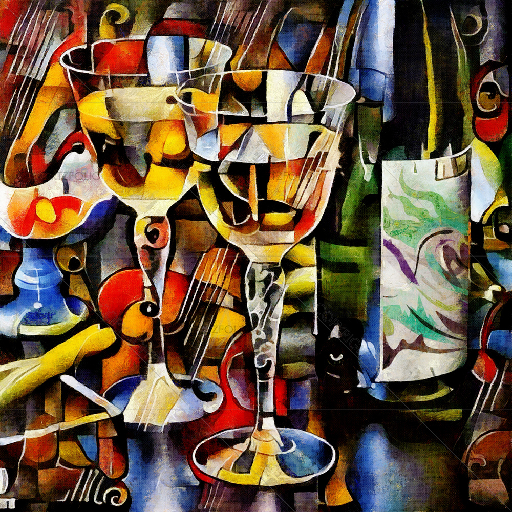 Wine Theme in Cubes — custom-size art design 5012366