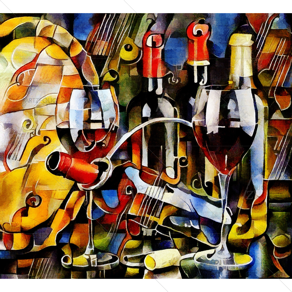 Cubism Wines Image — custom-size art design 5012367