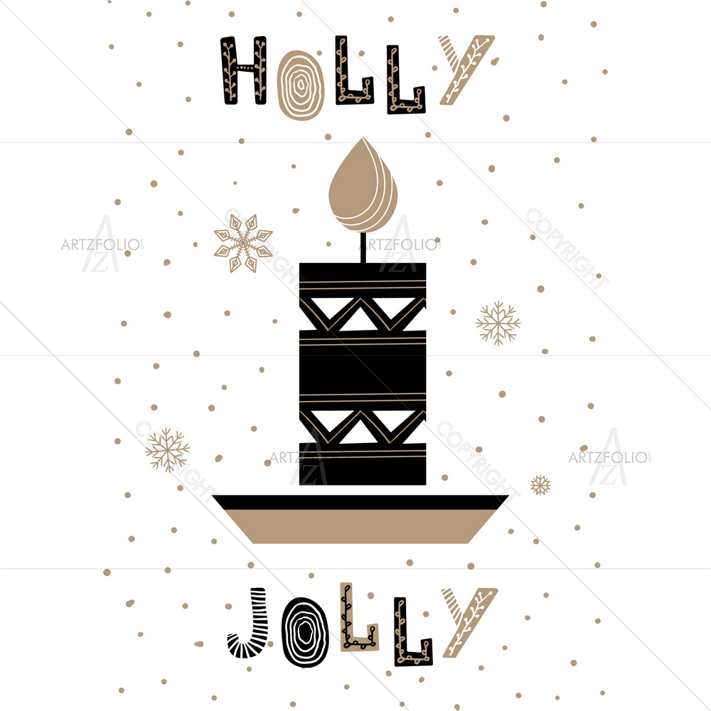Scandinavian Christmas Candle — custom-size art design 5012378