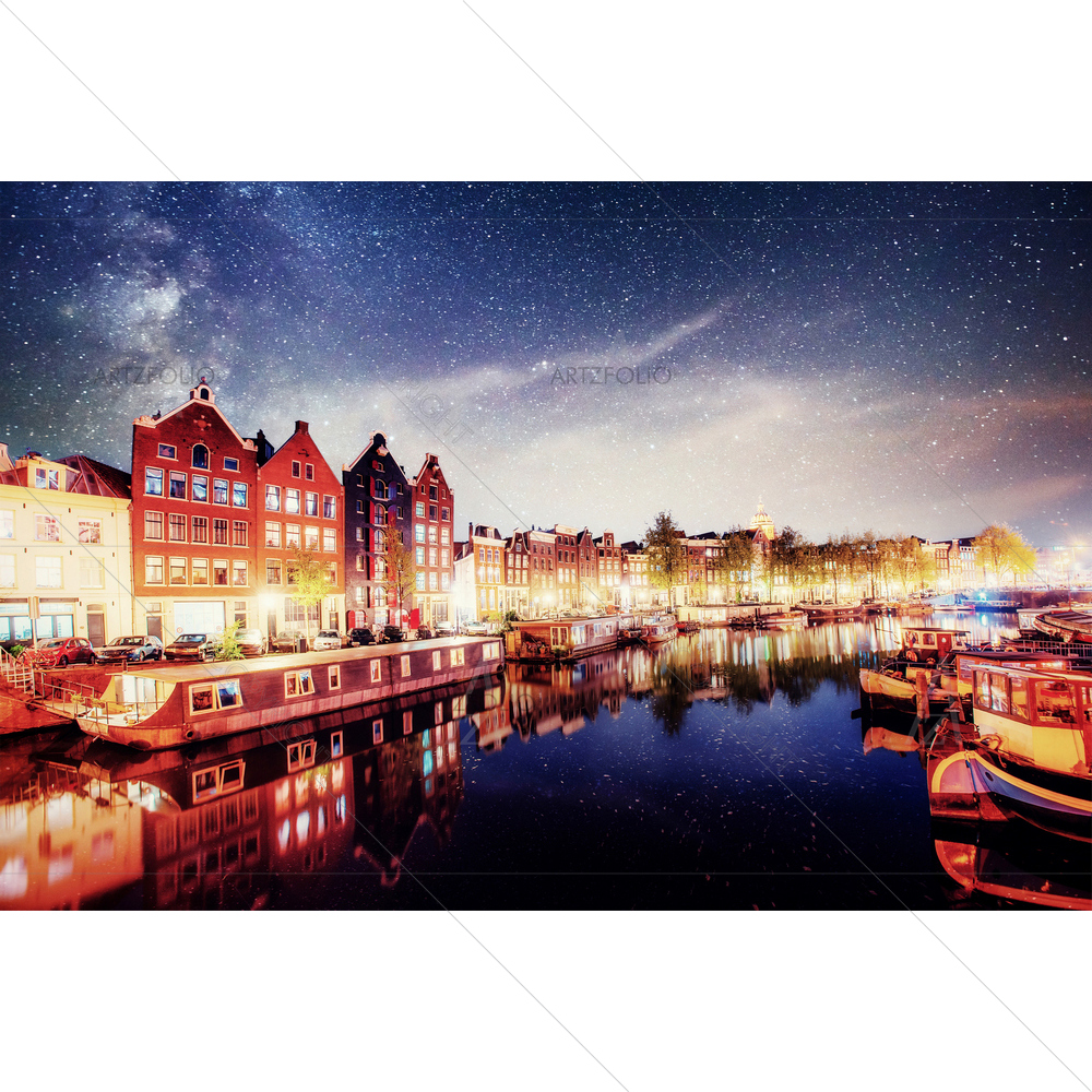 Night View, Amsterdam D7 — custom-size art design 5012383