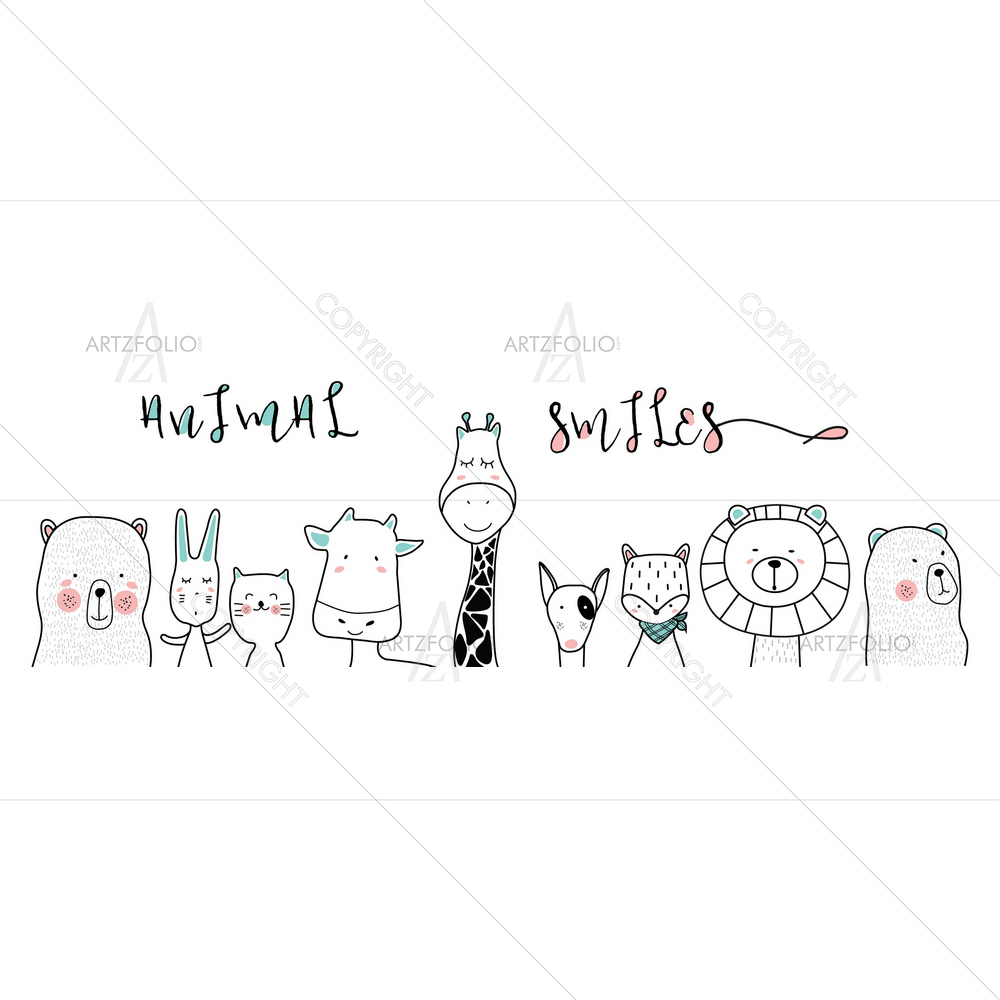 Cartoon Animals D5 — Animals custom art by ArtzFolio