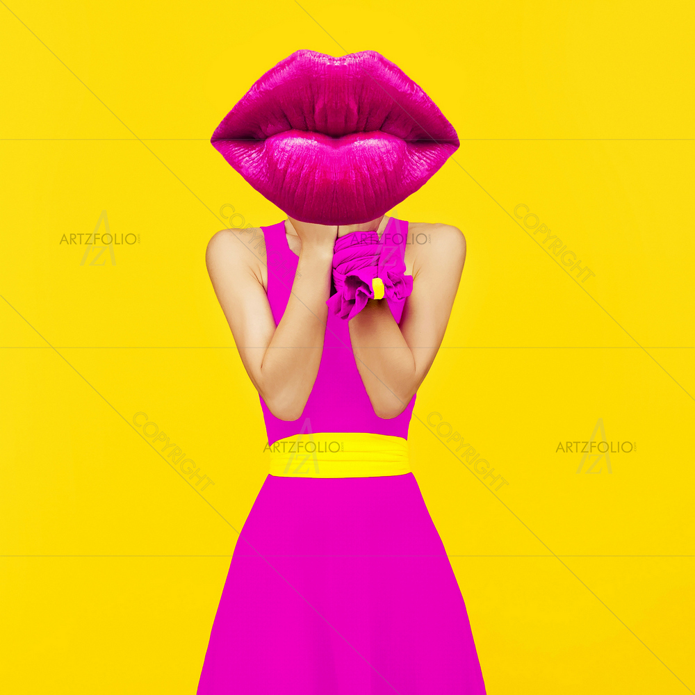 Lady Crimson Lips — custom-size art design 5012397