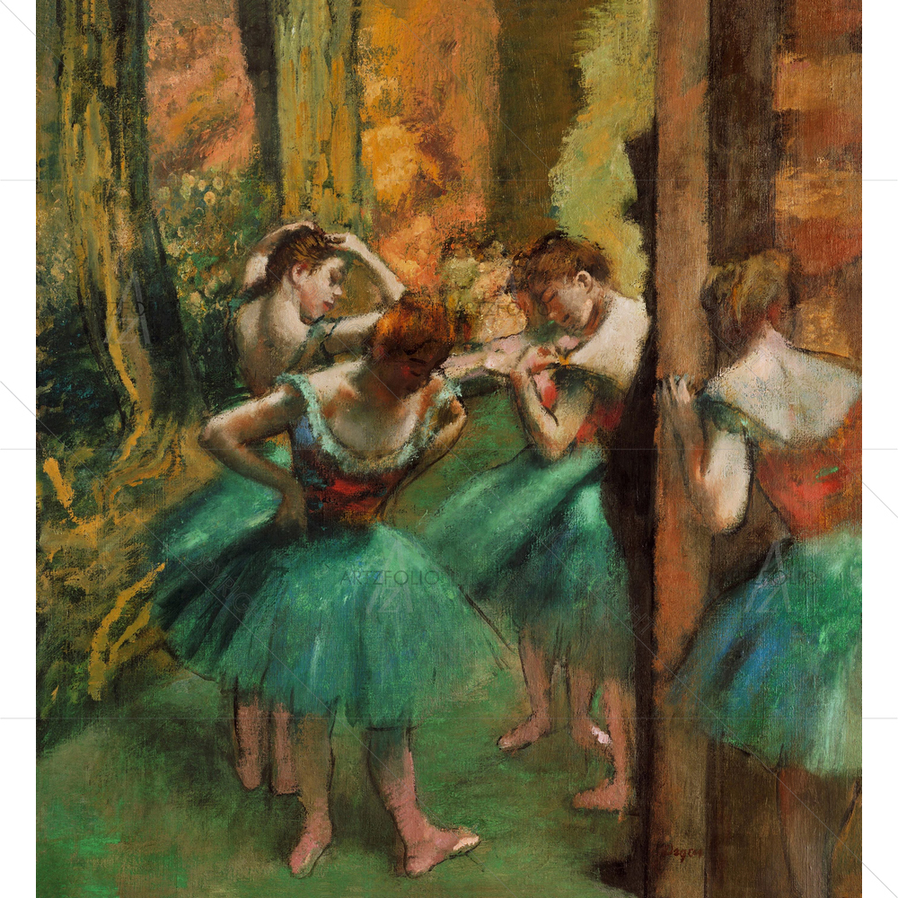 Dancers, Pink and Green, Edgar Degas, 1890 — Ancient custom art by ArtzFolio