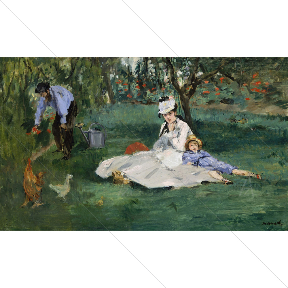 Monet Family, Edouard Manet, 1874 — Botanical custom art by ArtzFolio