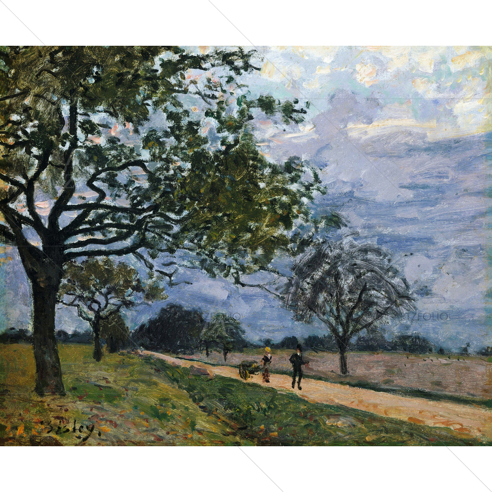 The Road from Versailles to Louveciennes, Alfred Sisley, 1879 — custom-size art design 5012414